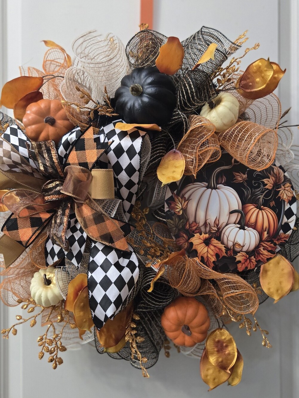 Whimsical Pumpkin Fall Wreath